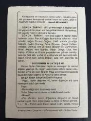 8 HAZİRAN 2005 - TAKVİM YAPRAĞI - DOĞUM GÜNÜ HEDİYESİ - BÜYÜK SAATLİ MAARİF TAKVİMİ - HZ.MUHAMMED - HZ.MUHAMMED'İN VEFATI - KARİKATÜR USTASI FERRUH DOĞAN VEFAT ETTİ - DÜĞÜNÜN MUHTEŞEMİ