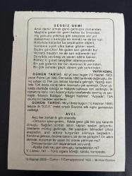 10 HAZİRAN 2005 - TAKVİM YAPRAĞI - DOĞUM GÜNÜ HEDİYESİ - BÜYÜK SAATLİ MAARİF TAKVİMİ - NACİ KASIM - YAHYA KEMAL - YAZAR PİERRE LOTİ'NİN VEFATI - TELSİZLE İLK S.O.S. İMDAT SİNYALİ SLAVONİA ADLI GEMİDEN VERİLMİŞTİR - AVCI