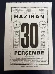 30 HAZİRAN 2005 - TAKVİM YAPRAĞI - DOĞUM GÜNÜ HEDİYESİ - BÜYÜK SAATLİ MAARİF TAKVİMİ - FUAT BAYRAMOĞLU - ÇOCUK ESİRGEME KURUMUNUN 83.KURULUŞ YILI - BÜYÜK ELÇİ FUAT BAYRAMOĞLU'NUN VEFATI - RÜZGAR GİBİ GEÇTİ ROMANI BASILDI