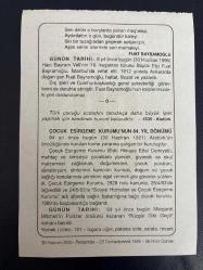 30 HAZİRAN 2005 - TAKVİM YAPRAĞI - DOĞUM GÜNÜ HEDİYESİ - BÜYÜK SAATLİ MAARİF TAKVİMİ - FUAT BAYRAMOĞLU - ÇOCUK ESİRGEME KURUMUNUN 83.KURULUŞ YILI - BÜYÜK ELÇİ FUAT BAYRAMOĞLU'NUN VEFATI - RÜZGAR GİBİ GEÇTİ ROMANI BASILDI