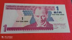 1 YENİ TÜRK LİRASI BANK NOT