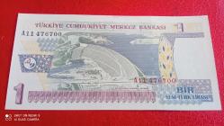 1 YENİ TÜRK LİRASI BANK NOT