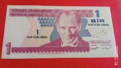 1 YENİ TÜRK LİRASI BANK NOT