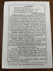 31 TEMMUZ 2005 - TAKVİM YAPRAĞI - DOĞUM GÜNÜ HEDİYESİ - BÜYÜK SAATLİ MAARİF TAKVİMİ - CAVİDAN TÜMERKAM - FRANSIZ PİLOT VE YAZAR ANTONİE DE SAİNT-EXUPERY AKDENİZ KEŞİF UÇUSU SIRASINDA KAYBOLARAK ÖLDÜ - MACAR PİYANİST FRANZ LİSZT ÖLDÜ