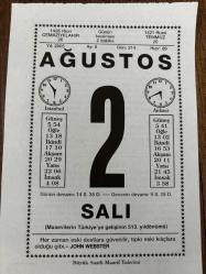 2 AĞUSTOS 2005 - TAKVİM YAPRAĞI - DOĞUM GÜNÜ HEDİYESİ - BÜYÜK SAATLİ MAARİF TAKVİMİ - JOHN WEBSTER - MÜMTAZ ARIKAN - TÜRKİYE'DE SEFERBERLİK İLAN EDİLDİ - TENOR ENRİCO CARUSO ÖLDÜ