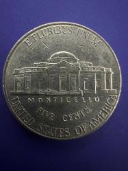 Amerika USA ABD 5 Cent , 2002 Jefferson Nikel Darphane işareti 