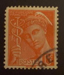 Fransa Pulu - France Stamp - Postadan Geçmiş Pul Filateli - DAMGALI - YUNAN MİTOLOJİ TANRISI MERKÜR TEMALI PUL, 15 PARA - YABANCI PULLAR -ABANCI PULLAR, NOSTALJİK DOĞUM GÜNÜ HEDİYESİ