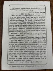 26 AĞUSTOS 2005 - TAKVİM YAPRAĞI - DOĞUM GÜNÜ HEDİYESİ - BÜYÜK SAATLİ MAARİF TAKVİMİ - MEHMET EMİN YURDAKUL - MUSATAFA KEMAL ATATÜRK - BÜYÜK TAARRUZ'UN BAŞLANGICI - MALAZGİRT ZAFERİ KAZANILDI - TÜRKİYE'NİN İLK SERAMİK SANATÇISI FÜREYA KORAL VEFAT ETTİ - İZMİR FUARI AÇILDI