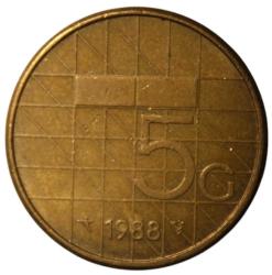LOT.19 » Hollanda 5 Gulden 1988 ÇA