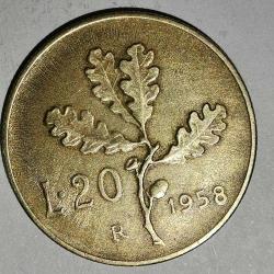 İTALYA 1958   20 LIRE