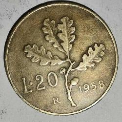 İTALYA 1958   20 LIRE