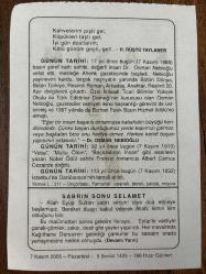 7 KASIM 2005 - TAKVİM YAPRAĞI - DOĞUM GÜNÜ HEDİYESİ - BÜYÜK SAATLİ MAARİF TAKVİMİ - PROF. EMRE KONGAR - H.RÜŞTÜ TAYLANER - DR. OSMAN NEBİOĞLU VEFAT ETTİ - NOBEL ÖDÜL SAHİBİ FRANSIZ ROMANCI ALBERT CAMUS DOĞDU - İSTANBUL'DA DARÜLECAZE TEMELİ ATILDI