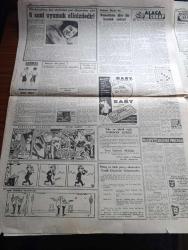 Cumhuriyet Gazetesi - 13 Ekim 1959 - Türk Rus Münasebetlerine Dair Adnan Menderes'in Konuşması - Güvenlik Konseyi İçin Seçimde Polonya Bizden Daha Fazla Oy Topladı - İstanbul Emniyet Birinci Şube Müdürü Yaşar Yiğit Nakledildi - Kıbrıs'ta Rum Basınının Küstahlığı - Osman Bölükbaşı'nın Saidi Nursi Hakkında Sözleri - Maliye Bakanı Hasan Polatkan Havaalanında Gazetecilerle Görüşürken Fotoğrafı - Ortadirek Yazan Yaşar Kemal Yazı Dizisi - Sovyet Rusya'da Mahkum Kadın Kampları Stalin'in Ölümünden Evvel Ve Sonra Yazı Dizisi - Bir İnkılapçı Öldü Yazan Haluk Yusuf Şehsuvaroğlu - Tiyatro Ankara'da Ekmek Parası Yazan Lütfi Ay - Koruyucu Melekler Sevimli Balıkçı Çizgi Roman - Alaca Çorap Yazan Nihal Karamağaralı Yazı Dizisi - Galatasaray Dün Sabah Sofyaya Gitti - 3. Akdeniz Oyunları - Voleybolda Birleşik Arap Cumhuriyeti'ni 3 1 Yendik - Tabanca Atış Müsabakası - Güreş Antrenörü Mehmet Oktav Takımı Antrenmanda Çalıştırırken Fotoğrafı - Olimpiyata 12 Sporda Katılıyoruz - Ufa Mutfak Margarini