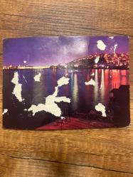 İzmir gece görünüşü emniyet basımevi   kartpostalı 15x10.5 ebatında