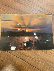 Süleymaniye cami arkasından Haliç’te grup İstanbul panorama   kartpostalı 14.5x10.5 ebatında