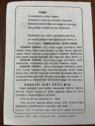 29 KASIM 2005 - TAKVİM YAPRAĞI - DOĞUM GÜNÜ HEDİYESİ - BÜYÜK SAATLİ MAARİF TAKVİMİ - RAKIM ZİYAOĞLU - CEVAP ÇAPAN - TÜRK MUSİKİ ÜSTADLARINDAN HAMMAMMİZADE İSMAİL DEDE ÖLDÜ - PAŞABAHÇE ŞİŞE VE CAM FABRİKASI AÇILDI - BESTECİ NECİP CELAL ANTEL VEFAT ETTİ