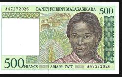 ** MADAGASKAR ( 500 * FRANCS ) 1994 * A - ÇİL