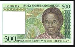 ** MADAGASKAR ( 500 * FRANCS ) 1994 * B - ÇİL
