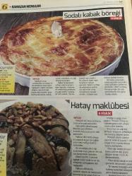 HÜRRİYET GAZETESİ HÜRRİYET KELEBEK 2 GAZETESİ DOĞUM GÜNÜ GAZETESİ - 21 Haziran 2016 - ebru Omurcalı‘dan iftar menüleri ve sahur önerileri-Emine Beder-karışık yeşillik tabagi tarifi-Hatay Maklubesi tarifi-sodalı kabak böreği tarifi-yaz sebzeleri ile tavuk Graten tarifi-sütlü patates çorbası tarifi-puf böreği tarifi-çıtır mercimek böreği tarifi-hazır yufka ile su böreği tarifi-Sultan sarı köftesi tarifi-patlıcan mücveri tarifi- çikolatalı mus kup tarifi--kebaplar ve Yahniler-ızgara etler-haşlama etler-fırında kızaran etler-et pişirirken nelere dikkat etmeliyiz-annemin çıtır mercimek böreği tarifi-