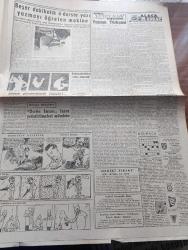 Cumhuriyet Gazetesi - 14 Kasım 1959 - Eisenhower'in Özel Heyeti Dün Ankara'ya Geldi - Boğazda Kurulması Muhtemel Germe Bant Projesine Müstenit Köprünün Maketinden İki Görünüş - Beyaz Saray'ın Basın Sekreteri J. Habertürk İle Başkanın Oğlu J. Eisenhower Dün Ankara Havaalanında Fotoğrafı - 1958 Dünya Güzeli Corine Rottschafter Fotoğraf - Namık Kemal'in Reşat Nuri Güntekin Tarafından Sahneye Koyulan Oyunu Akif Bey Fotoğraf - Amerika'da Sendikalar Yazan Joanine Roy Yazı Dizisi - Koruyucu Melekler Sevimli Balıkçı Çizgi Roman - Bay Oscar Karikatür - Alaca Çorap Yazan Nihal Karamağaralı Yazı Dizisi - Beşer Dakikalık 6 Derste Yazı Yazmayı Öğreten Makine - Plastik Ve Estetik Cerrahi Yazan Operatör Doktor Atilla Oymak - General Kasım'a Yeni Suikast Mi Yapıldı - Kral Oidipus'un Temsilleri Uzatılıyor - Bazı Tarih Parçaları Yazan Burhan Felek Köşe Yazısı - Boğaz Köprüsü Projesi - Futbol Federasyonu Reisi Faik Gökay'ın Basın Toplantısı Nihayet Avrupalı Sayıldık - DYO Boya - Milli Ligin 2. Devresi