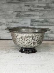 Antika Osmanlı Kalem İşçilikli Bakır Büyük Kase