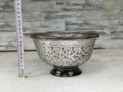 Antika Osmanlı Kalem İşçilikli Bakır Büyük Kase