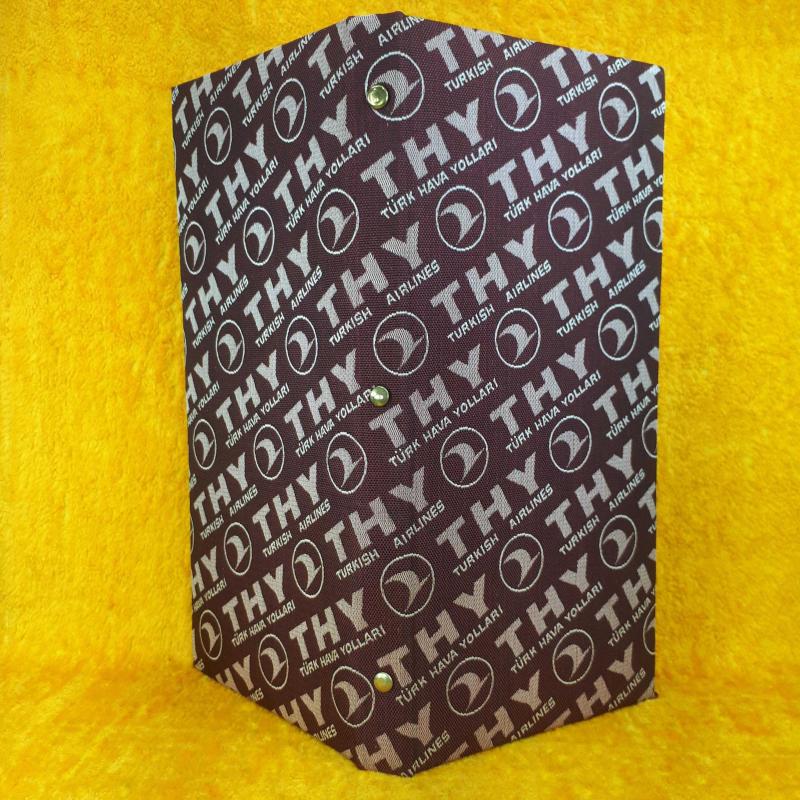 VINTAGE TÜRK HAVA YOLLARI LOGOLU KUMAŞ KAPLI KARTVİZİT ALBÜMÜ