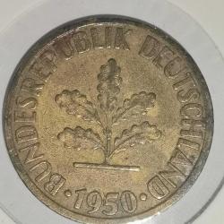 ALMANYA 1950 F  10 PFENNIG  KAPAMASINDA