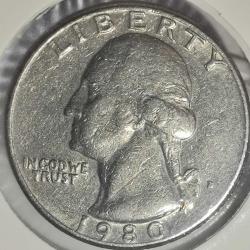 AMERİKA  1980   25 CENT   ÇEYREK DOLAR    KAPAMASINDA