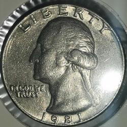 AMERİKA  1981   25 CENT   ÇEYREK DOLAR    KAPAMASINDA