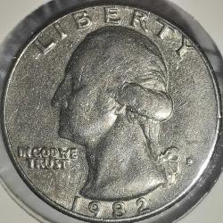 AMERİKA  1982 D   25 CENT   ÇEYREK DOLAR    KAPAMASINDA