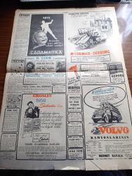 Cumhuriyet Gazetesi - 9 Haziran 1950 - Milli Müdafaa Masraflarından Tasarruf Yazan Abidin Daver Başmakale - Memurlar Hakkında İçişleri Bakanı Rükneddin Nasuhoğlu'nun Demeci - Halk Partisinin Meclis Grubunun Teklifi Akisler Uyandırdı - Dışişleri Bakanı Fuat Köprülü Dün Akşam Paris'ten Döndü Fotoğraf - Arslan Humbaracı Stalin Dünyasında Adeta Ezberlediğim Bir Kanun İkiyüzlülük - Windsor Dükü Hatıraları Yazı Dizisi - Bayer Diş İlaçları Gelmiştir- Posta Güvercini Yazan Kerime Nadir Yazı Dizisi - Başbakan Adnan Menderes Amerikan Yardım Heyeti Başkanı Orta Elçisi Russell Dorr İle Görüştü - Dolmabahçe Ve Beylerbeyi Sarayları İçin Bir Fikir - Üç Silahşörler Yazan Alexandre Dumas - Mısır Çarşısı Baklacıoğlu Bakkaliyesi - Emlak Bankası - İstanbul Ankara Radyosu Programı - Müzeyyen Senar Işıl Ve Aziz Basmacı Yenikapı M. Çakır Gazinosunda - Volvo Kamyon - Bulmaca - Warner Ruj