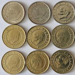 Türkiye Cumhuriyet  5 Kuruş 2005 ---2021 Arası Takım Çil  (Not: Sadece 2012 Çil altı ) 9057