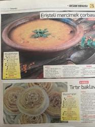 HÜRRİYET GAZETESİ HÜRRİYET KELEBEK 2 GAZETESİ DOĞUM GÜNÜ GAZETESİ - 27 Eylül 2017 - erişteli mercimek çorbası tarifi-düğün pilavı tarifi-akşam menüsü-sebze böreği tarifi-fasülyeli tavuk sote tarifi-tır tır baklava tarifi-fasülyeli tavuk sote tarifi-ezme mercimek çorbası tarifi