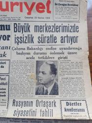 Cumhuriyet Gazetesi - 29 Haziran 1946 - Unutmayalım Ki Milletin Menfaatidir Yazan Abidin Daver Başmakale - Celal Bayar İlk Nutkunu Bugün Adana'da Söylüyor - Büyük Merkezlerimizde İşsizlik Süratle Artıyor - Mareşal Fevzi Çakmağın Sıhhati - Memlekette Dünkü Seçim Faaliyeti - Refik Şevket İncenin İzmit Halkına Hitabesi - Rusya'nın Ortaşark Siyasetini Tahlil - Yunus Nadi İçin Mevlüt - Düzce Müftüsü Mehmet Kort Hadisesi - Cemal Nadir Karikatür - Seçim Ve İstanbul - Elektrik Tramvay Umum Müdürü Hulki Erem İstifa Etti - Doğuyu Tanıyalım Yazan İsmail Habib Sevük - Safiye Ayla Mustafa Çağlar Ve Mefharet Yıldırım Cağaloğlu Çiftesaraylar Bahçesinde - Müzeyyen Senar İsmail Dümbüllü Ve Suzan Yakar Beşiktaş Bahçesinde -  Sonsuz Panayır Yazan Halide Edip Adıvar Yazı Dizisi - Amcabey Ve Seçim Çizen Cemal Nadir - İtalya Cumhuriyeti Yazan Ömer Rıza Doğrul Köşe Yazısı - Nevrozin - Bugünkü Radyo Programı - Bulmaca - Efe Haşat Öldürücü ilaç - Sahibinin Sesi Vahram Gesar Ve Ortakları