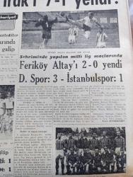 Cumhuriyet Gazetesi - 7 Aralık 1959 - Eisenhower'i 400 Bin Ankaralı Karşıladı Fotoğraflar - Celal Bayar'ın Eisenhower'i Karşılarken Yaptığı Konuşması - Eisenhower'in Konuşması - Eisenhower Bu Sabah Ankara'dan Ayrılıyor - Türkiye Amerika Resmi Görüşmeleri - Eisenhower'i 182 Gazeteci Takip Ediyor - Eski Bakanlar Diyorlar Ki Ali Rıza Türel'in Cevapları Röportajı Yapan Feyyaz Tokar Yazı Dizisi - Gazetecilerin Fatin Rüştü Zorluya Sordukları Sualler - Akıp Giden Zamanlar Yazan Fakir Baykurt - Fransa'nın Yapacağı Atom Denemesi - Hakikat Yazan Burhan Felek - Françoise Sagan'ın Romanından Bir Film - Alaca Çorap Yazan Nihal Karamağaralı Yazı Dizisi - Amatör Milli Takım Irak'ı 7 1 Yendi - Feriköy Altay'ı 2 0 Yendi - Basketbol Maçlarında Vefa Darüşşafaka Galip - Milli Ligde Puan Durumu