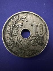 Belçika 10 Centim, 1905 Fransızca Yazıt - 'BELGIQUE'