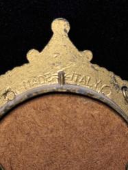 Made in Italy Miniature Çerçeve - Kabartma Bronz, Kumaş Üzerine Baskı Tablo