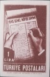 Türkiye Cumhuriyeti 1945 Genel Nüfus Sayımı  BLOK içi damgasız