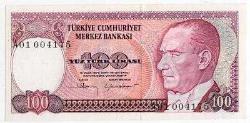 7.EMİSYON NADİR A01 SERİSİ İLK PREFİX 100 LİRA ÇİL KONDİSYONDA (SERİ NUMARASI İLK ON BİN İÇİNDE)