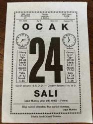 24 OCAK 2006 - TAKVİM YAPRAĞI - DOĞUM GÜNÜ HEDİYESİ - BÜYÜK SAATLİ MAARİF TAKVİMİ - UĞUR MUMCU - GAZİ MUSTAFA KEMAL ATATÜRK - UĞUR MUMCU SUİKAST SONUCU ÖLDÜ - PROF. DR. AYSEL ÇELİKEL - HÜSEYİN DENİZ - ŞEYH SAİT İDAM EDİLDİ