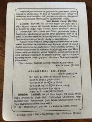 24 OCAK 2006 - TAKVİM YAPRAĞI - DOĞUM GÜNÜ HEDİYESİ - BÜYÜK SAATLİ MAARİF TAKVİMİ - UĞUR MUMCU - GAZİ MUSTAFA KEMAL ATATÜRK - UĞUR MUMCU SUİKAST SONUCU ÖLDÜ - PROF. DR. AYSEL ÇELİKEL - HÜSEYİN DENİZ - ŞEYH SAİT İDAM EDİLDİ