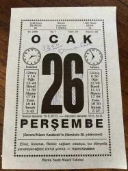 26 OCAK 2006 - TAKVİM YAPRAĞI - DOĞUM GÜNÜ HEDİYESİ - BÜYÜK SAATLİ MAARİF TAKVİMİ - KAZIM KARABEKİR - GAZİ MUSTAFA KEMAL ATATÜRK - KAZIM KARABEKİR'İN VEFATI - ŞEVKET RADO