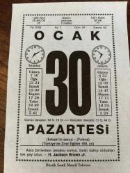 30 OCAK 2006 - TAKVİM YAPRAĞI - DOĞUM GÜNÜ HEDİYESİ - BÜYÜK SAATLİ MAARİF TAKVİMİ - H. JACKSON BROWN JR. - ERBAİN - ÜNLÜ KARİKATÜRİST ALİ ULVİ ERSOY VEFAT ETTİ - RUS YAZAR ANTON ÇEHOV DÜNYAYA GELDİ