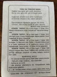 7 ŞUBAT 2006 - TAKVİM YAPRAĞI - DOĞUM GÜNÜ HEDİYESİ - BÜYÜK SAATLİ MAARİF TAKVİMİ - ATATÜRK - MUNİS FAİK OZANSOY - MARAŞ'A KAHRAMANLIK ÜNVANI VERİLMESİ - II.SULTAN MUSTAFA TAHTA ÇIKTI VE 8 YIL KALDI - İSKOÇYA KRALİÇESİ MARY STUART İDAM EDİLDİ