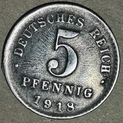 ALMANYA 1918 D    5 PFENNIG
