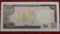 1985 YILI  KOLOMBİYA 50 PESO  HİÇ KULLANILMAMIŞTIR.