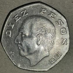 MEKSİKA 1981  10 PESO
