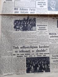 Cumhuriyet Gazetesi - 18 Nisan 1947 - Çekilmek Çekilmemek Yazan Nadir Nadi Başmakale - Yardım Projesi Ayanda Salıya Rey Konuyor - Hasan Ali Yücel Kenan Öner Davası Başladı - Milli Kalkınma Partisi Gene Faaliyete Geçti - Ankara Valisi İzzeddin Çağpar Aleyhine Açılan Dava - Türk Milliyetçiliğinin Karakter Ve İstikameti Ne Olmalıdır - Unkapanı Davası Sanıkları Mahkeme Huzurunda Fotoğrafı - Gençliğin Darülacezeye Yardımı - İzmir At Yarışlarının Dördüncü Hafta Programı - Bekri Mustafa Fıkraları Yarın Çıkıyor - Şehir Dram Tiyatrosunda Köyde Bir Ay Piyesi - Adak Yazan Kemal Ragıp Yazı Dizisi - Büyük İtiraf Filmi Eser Haluk Tanju Reji Refik Kemal - Güreşçilerimiz Prag'da Hava Meydanında - Hobart Elektrik Kaynak Makineleri - Çapamarka - Bugünkü Radyo Programı - Borsa - Meşhur James Hafif Motosikletleri