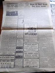 Cumhuriyet Gazetesi - 18 Nisan 1947 - Çekilmek Çekilmemek Yazan Nadir Nadi Başmakale - Yardım Projesi Ayanda Salıya Rey Konuyor - Hasan Ali Yücel Kenan Öner Davası Başladı - Milli Kalkınma Partisi Gene Faaliyete Geçti - Ankara Valisi İzzeddin Çağpar Aleyhine Açılan Dava - Türk Milliyetçiliğinin Karakter Ve İstikameti Ne Olmalıdır - Unkapanı Davası Sanıkları Mahkeme Huzurunda Fotoğrafı - Gençliğin Darülacezeye Yardımı - İzmir At Yarışlarının Dördüncü Hafta Programı - Bekri Mustafa Fıkraları Yarın Çıkıyor - Şehir Dram Tiyatrosunda Köyde Bir Ay Piyesi - Adak Yazan Kemal Ragıp Yazı Dizisi - Büyük İtiraf Filmi Eser Haluk Tanju Reji Refik Kemal - Güreşçilerimiz Prag'da Hava Meydanında - Hobart Elektrik Kaynak Makineleri - Çapamarka - Bugünkü Radyo Programı - Borsa - Meşhur James Hafif Motosikletleri